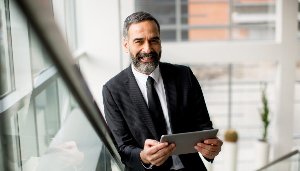 Businessman with tablet in the office